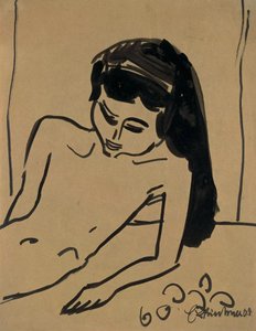 Pige med løst hår af Ernst Ludwig Kirchner